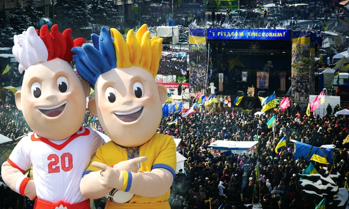 Proteste de durată în Piaţa Independeţei (Maidan) din Kiev; fotografie din ianuarie 2014 (foto: Shutterstock / Getty Images)