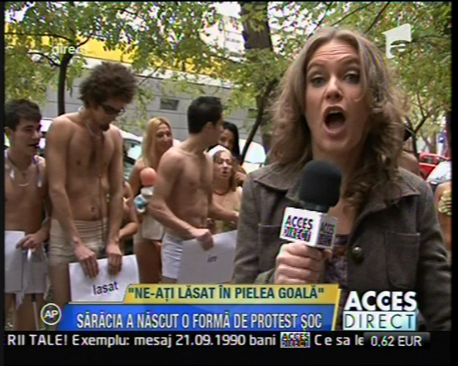 Protest în pielea goală, captură video Antena 1