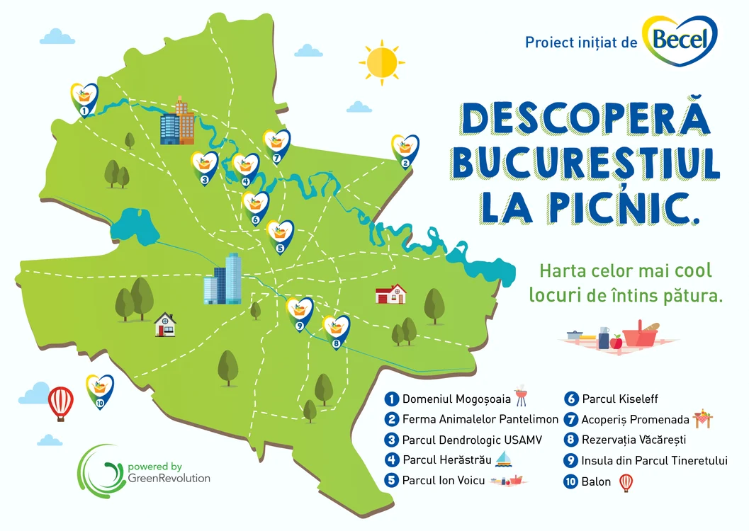 Acestea sunt cele mai bune locuri pentru picnic în aer liber din București, în viziunea celor care au creat harta
