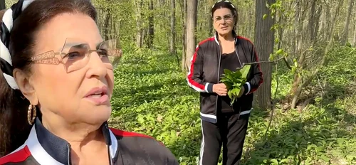 Irina Loghin a ieșit la cules de leurdă, în pădure 