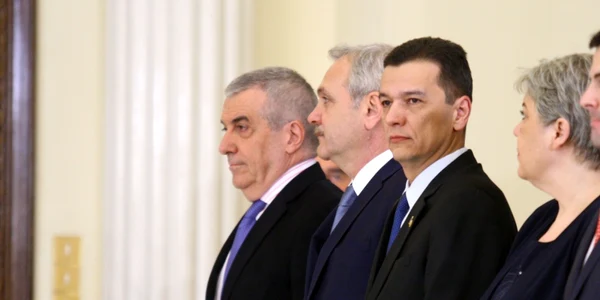 Liviu Dragnea Călin Popescu Tăriceanu Sorin Grindeau Sevil Shhaideh Klaus Iohannis - depunere jurământ - 23 feb 2017 / FOTO David Muntean