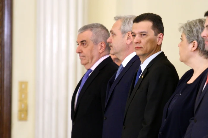 Liviu Dragnea Călin Popescu Tăriceanu Sorin Grindeau Sevil Shhaideh Klaus Iohannis - depunere jurământ - 23 feb 2017 / FOTO David Muntean
