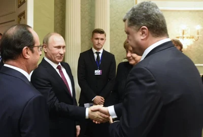 Negocieri la Minsk - Porosenko - Hollande - Putin FOTO AP