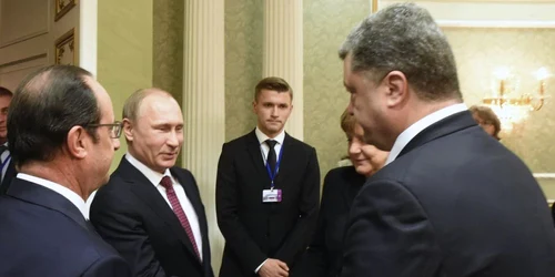 Negocieri la Minsk - Porosenko - Hollande - Putin FOTO AP