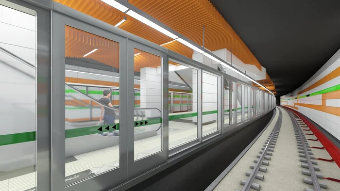 Stațiile de pe magistrala 4 vor avea panouri de sticlă și uși automate la capetele peronului