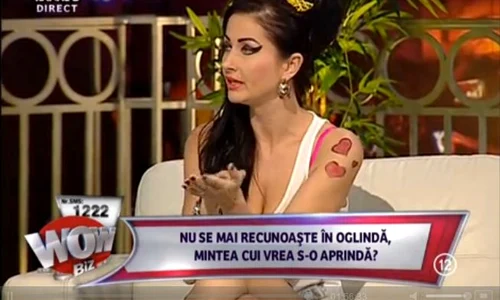 Gabi Cristea a intrat foarte bine în rolul lui Amy Winehouse (captură: Kanal D) jpeg