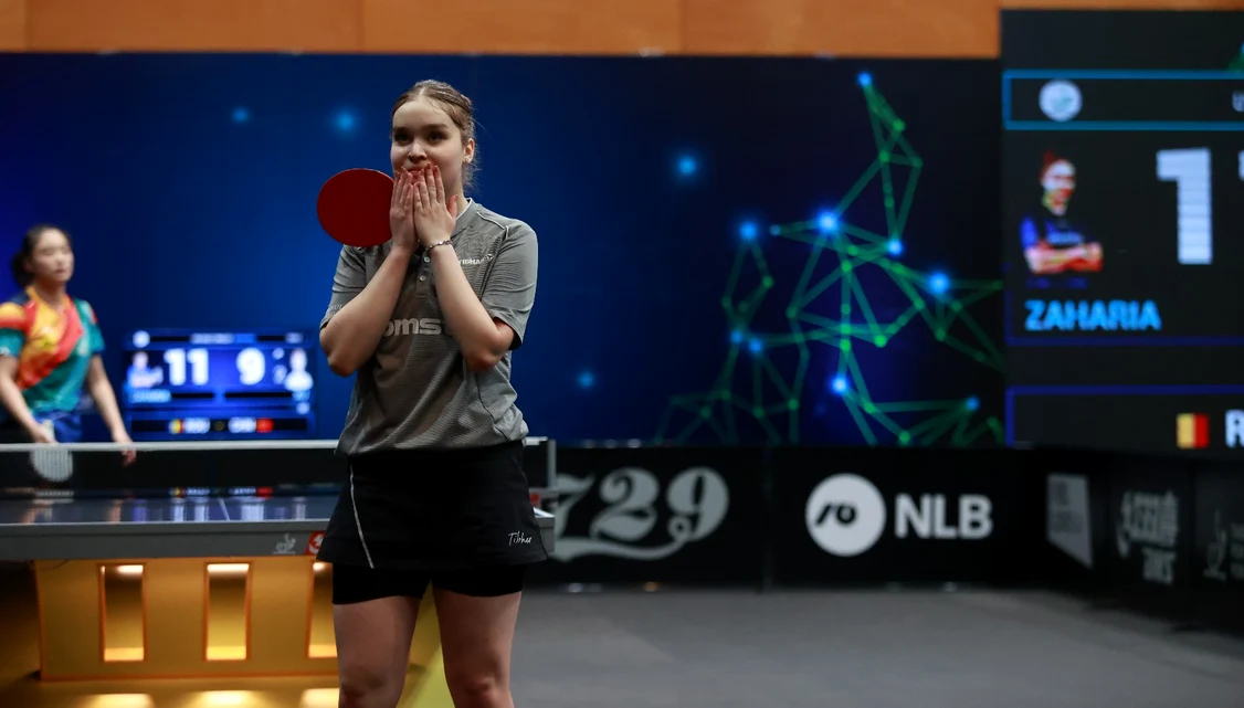 Elena Zaharia joacă finala Campionatului Mondial Juniori 2023 FOTo: FB/FRTM