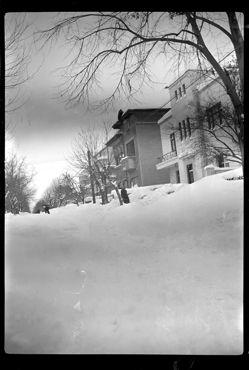 Stradă blocată FOTO Fondul fotografic Constantin A. Dissescu