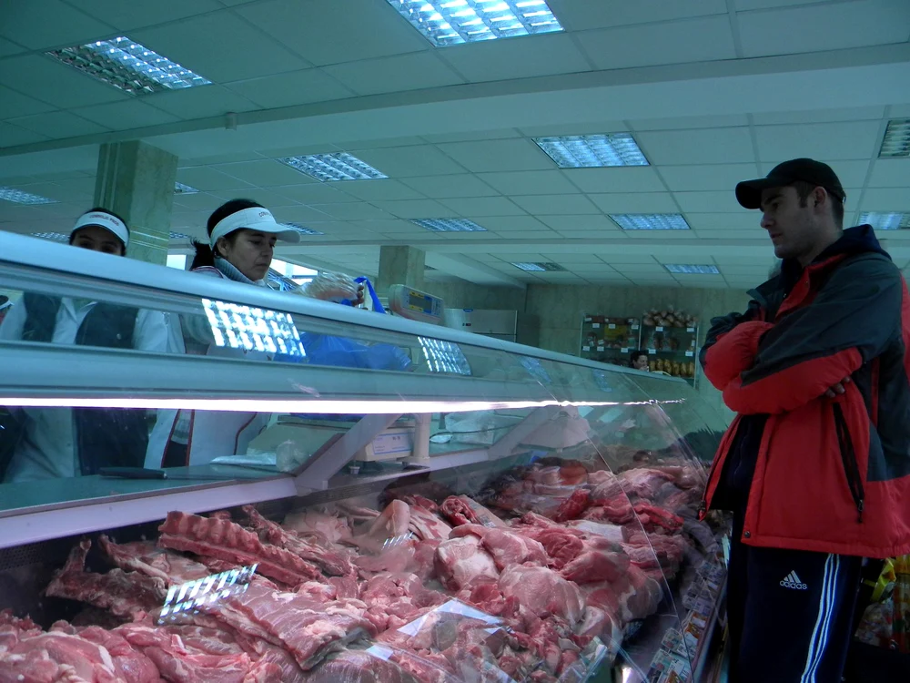 Raionul de carne dintr-o hală