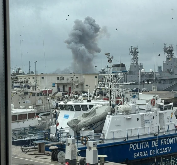 O dronă a explodat vineri în Portul Constanța. FOTO: Facebook