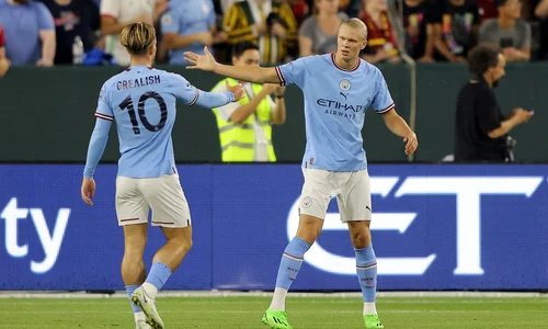 Jack Grealish si Erling Haaland, Manchester City (Getty Images) jpg