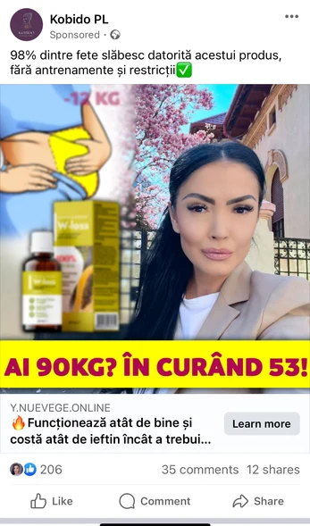 Escrocii s-au folosit de imaginea Andreei Mantea / foto: captură Facebook