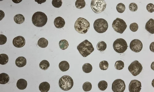 Aproape 650 de monede din argint, găsite de câțiva tineri pe un câmp din județul Arad | FOTO jpeg
