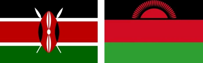 Steagul Kenyei (foto stânga) și steagul Republicii Malawi (foto dreapta)