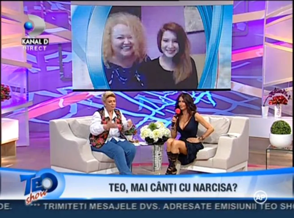 Narcisa a intrat în direct să îi ureze toate cele bune lui Teo (captură: Kanal D)