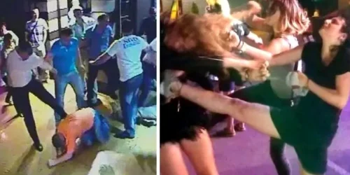 Bataie intre turisti polonezi si rusi in Alanya FOTO Twitter @visegrad24