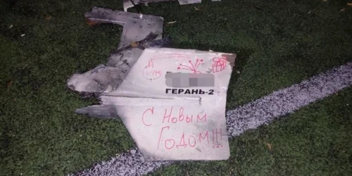 Rușii au atacat cu drone pe care scrie „An Nou Fericit”
