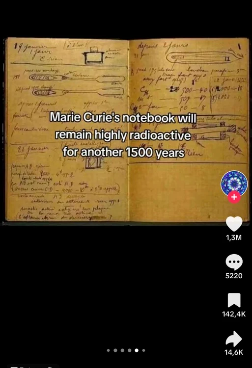 Jurnalul lui Marie Curie Foto: captură video