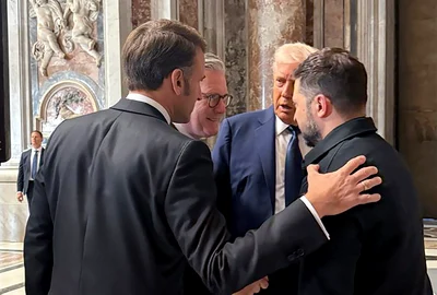 Macron, Starmer, Zelenski și Trump în Bazilica Sfântul Petru FOTO EPA EFE jpg