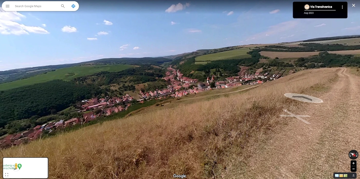 Via Transilvanica, pe Google Street View FOTO captură Google Maps