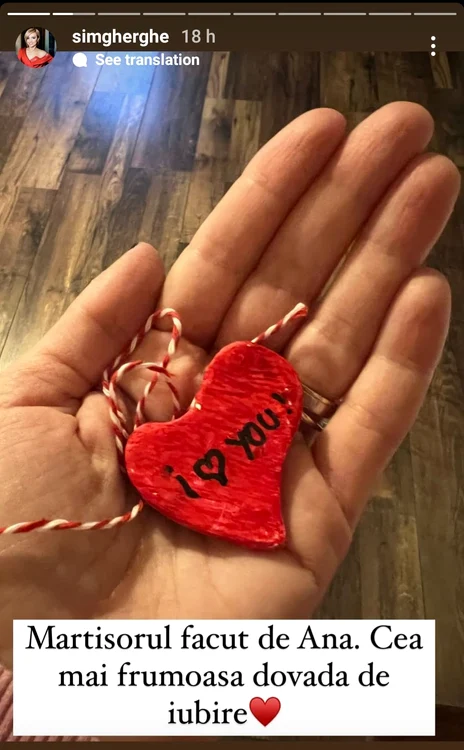 Mărţişorul primit de la fiica ei, Ana foto: instagram