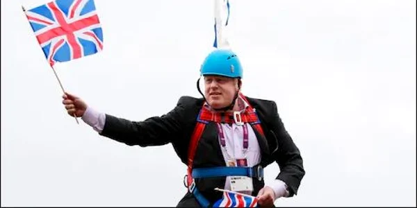 Boris Johnson ramas suspendat pe tiroliana FOTO The Telegraph
