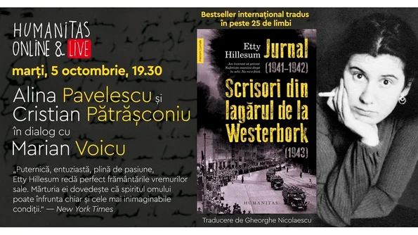 Dezbatere live despre extraordinarul jurnal a lui Etty Hillesum „o mărturie a credinței și iubirii scrisă în cele mai negre ore ale istoriei moderne“ jpeg