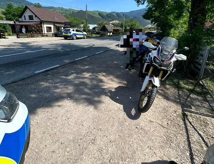 Unul dintre motocicliști a suferit răni grave FOTO Poliția Neamț