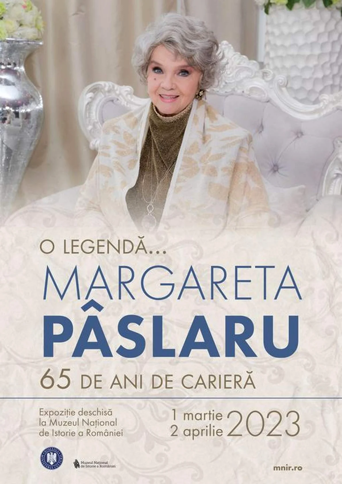„O legendă... Margareta Pâslaru - 65 de ani de carieră” din 1 martie, la Muzeul Național de Istorie a României