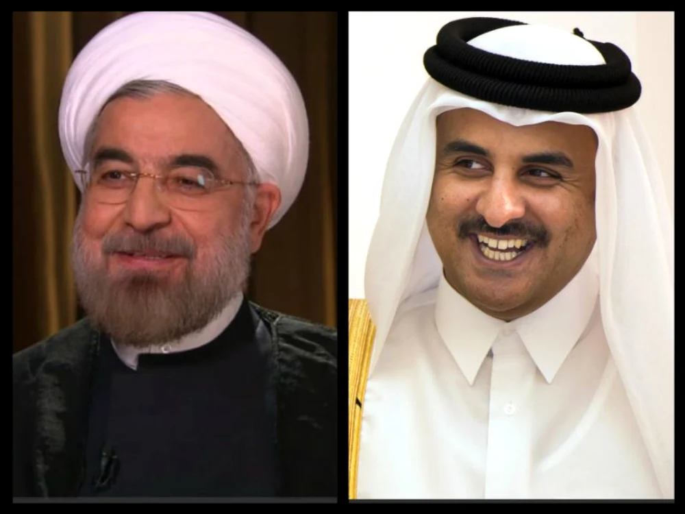 Preşedintele iranian Hassan Rouhani şi şeicul Tamim bin Khalifa Al Thani