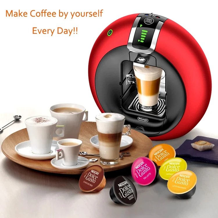 Espressor deosebit De’Longhi Dolce Gusto cu mai multe cești și băuturi din capsule Foto Aliexpress