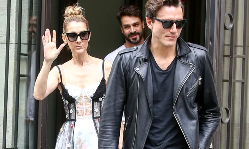 Celine Dion and her dancer Pepe Munoz leave the Royal Monceau hotel jpeg