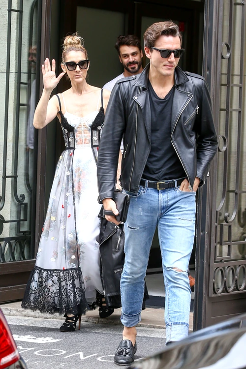 Celine Dion and her dancer Pepe Munoz leave the Royal Monceau hotel jpeg