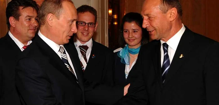 Vladimir Putin şi Traian Băsescu, în 2008 FOTO presidency.ro