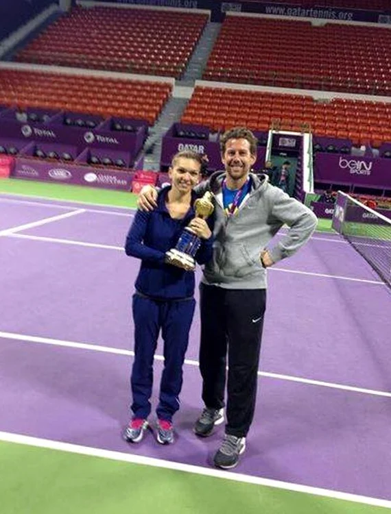 
    Simona Halep şi Wim Fisette  