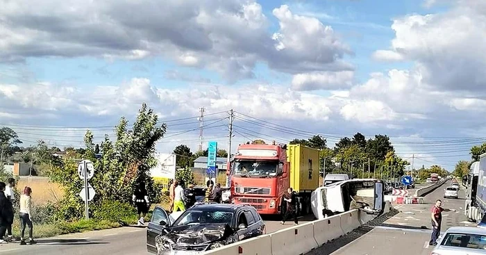 Accident cu patru victime la ieșirea din orașul Galați FOTO: captura Grupul Șoferilor din Galați