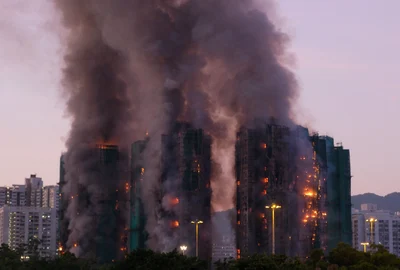 Incendiu în Hong Kong FOTO AFP