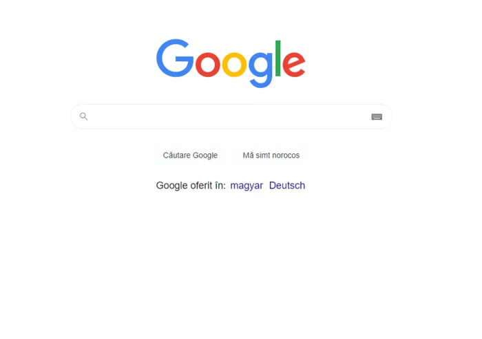 Căutare Google în română.