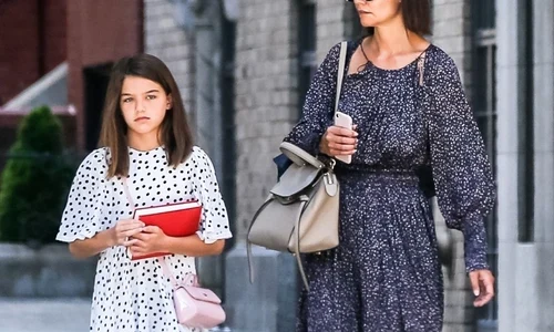 *EXCLUSIVE* Katie Holmes and daughter Suri Cruise match flowing dresses jpeg
