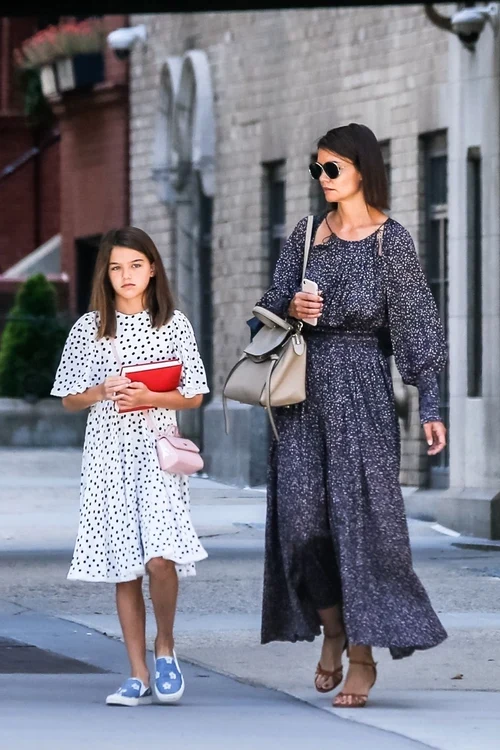 *EXCLUSIVE* Katie Holmes and daughter Suri Cruise match flowing dresses jpeg