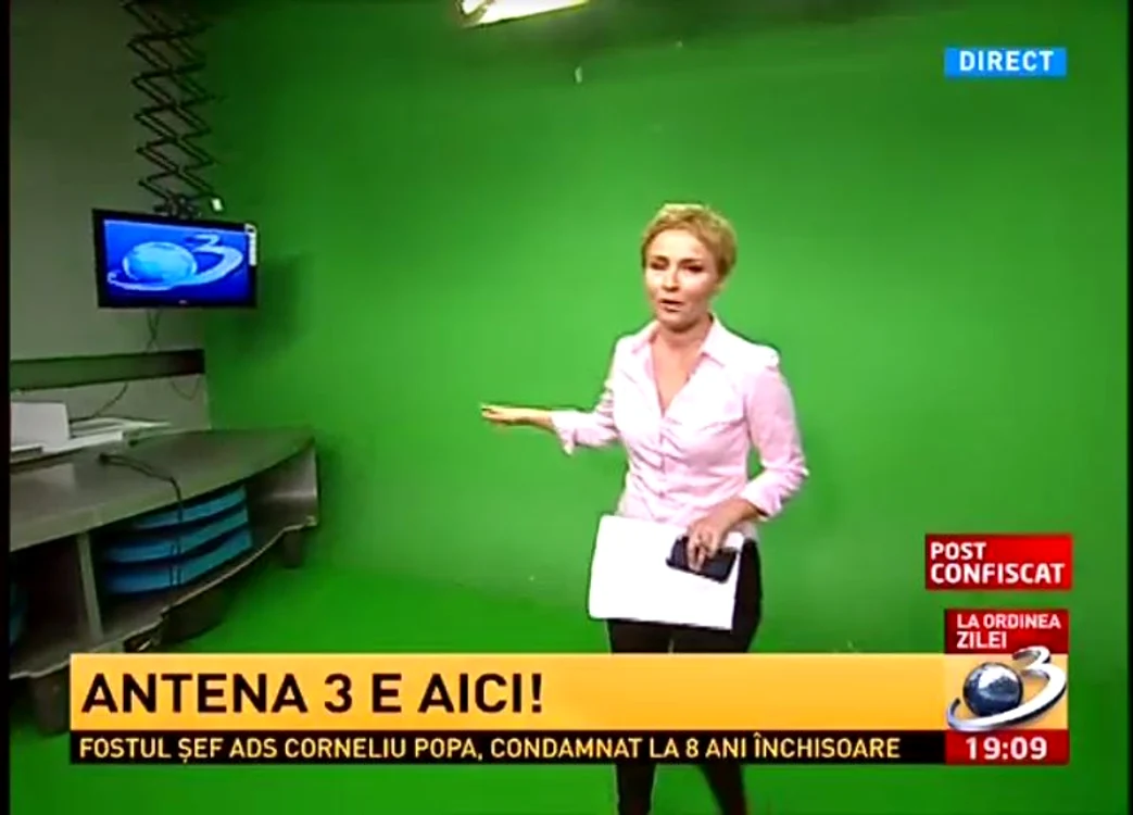 Imagini din sediul confiscat al Antenei 3