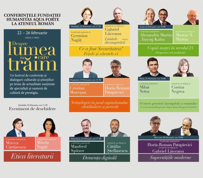 A treia ediție a conferințelor „Despre lumea în care trăim”, între 22 și 26 februarie, la Ateneul Român jpeg