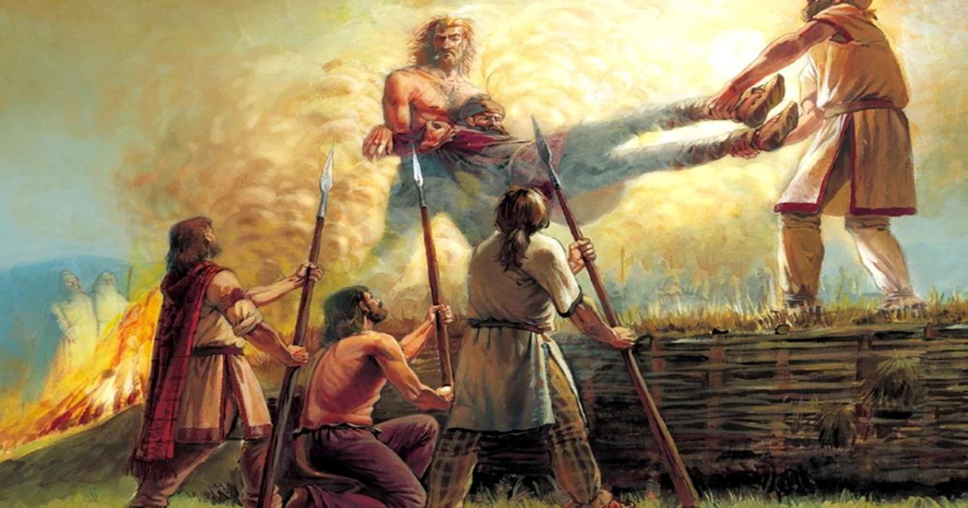 Cel sacrificat era aruncat în suliţe  ILUSTRAŢIE DE: Radu Oltean - ”Who were the dacians”, autor Cătălin Gruia