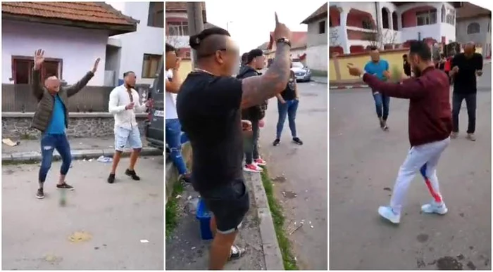 Mai mulţi bărbaţi au petrecut în mijlocul străzii FOTO: (observator.tv)