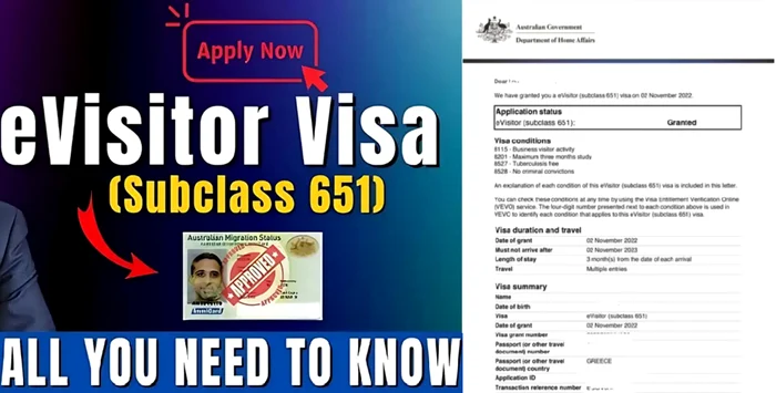 Colaj imagini cu formularul de înregistrare și viza turistică pentru Australia Sursă Sssane&YouTube