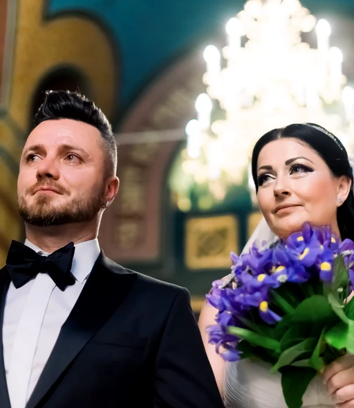 Gabriela Cristea și Tavi Clonda, la cununia religioasă.