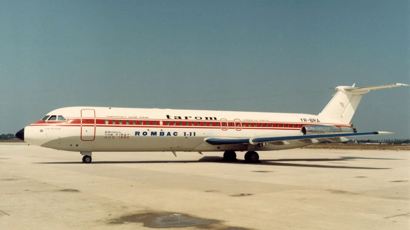 Primul avion de pasageri produs în România, RomBac 1-11. FOTO: arhivă