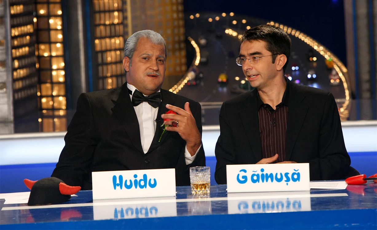 Huidu și Găinușă, pe vremea când prezentau "Cronica Cârcotașilor" FOTO Adevărul