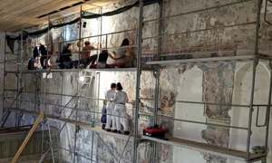 Cea mai mare frescă medievală din Transilvania (© Facebook / Consiliul Județean Sibiu)