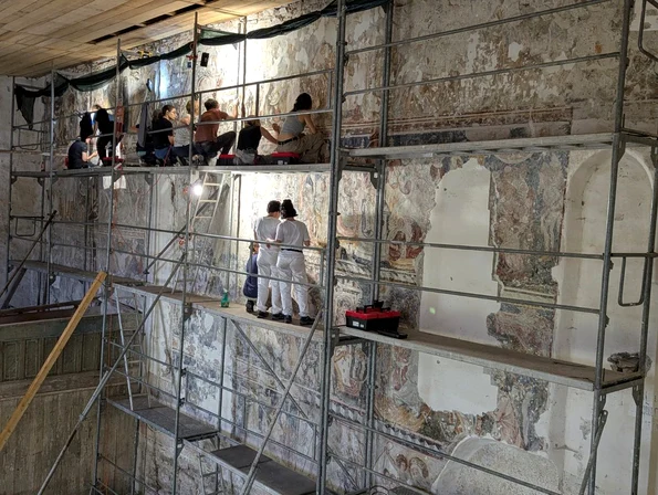 Cea mai mare frescă medievală din Transilvania (© Facebook / Consiliul Județean Sibiu)